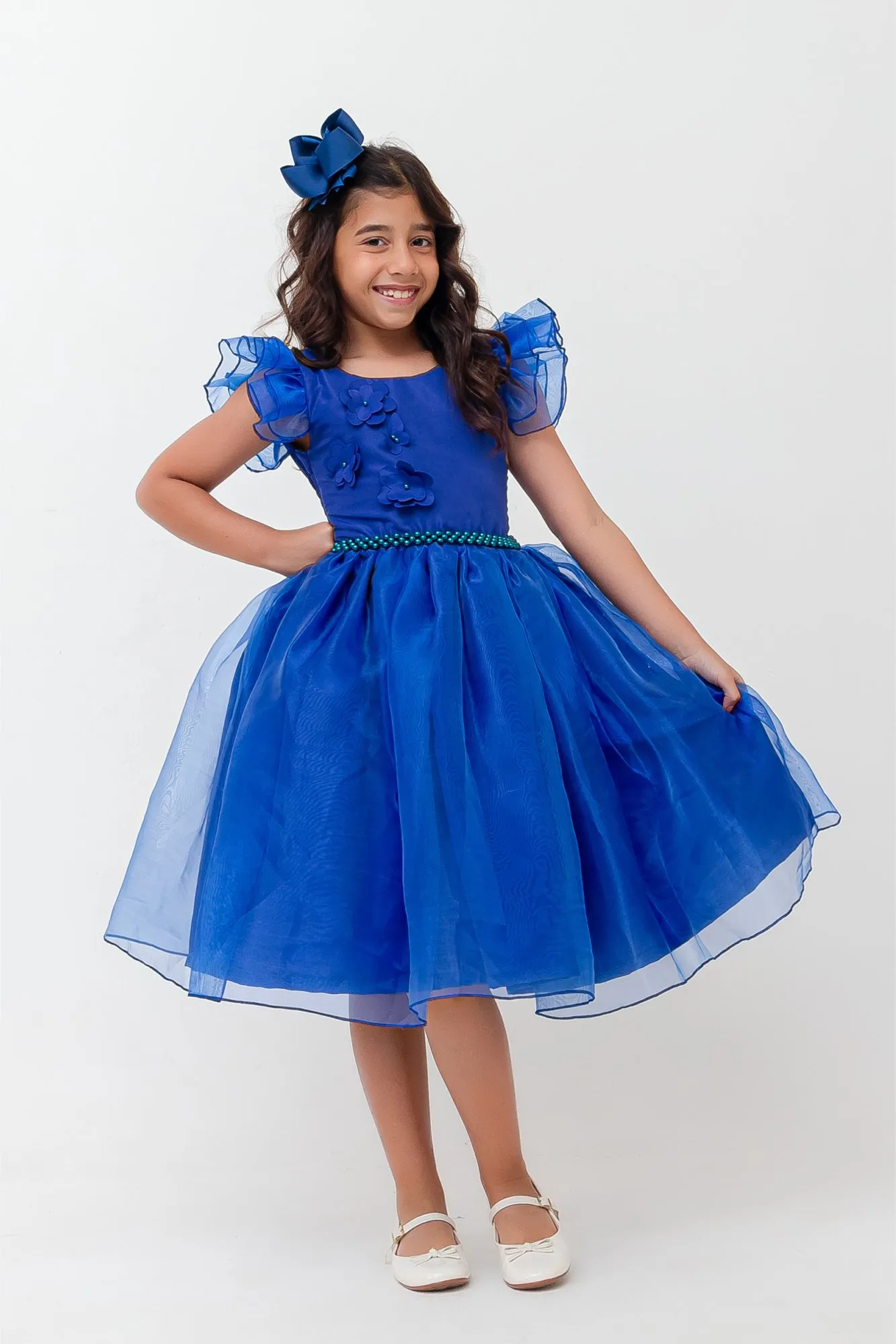 Vestido Bufante Azul Royal