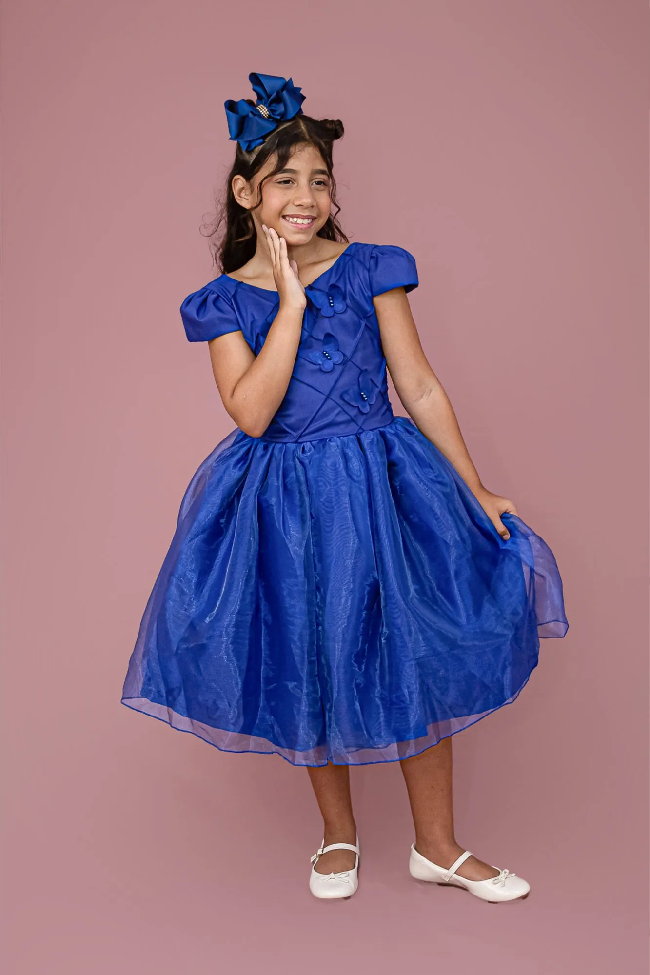 Vestido Borboleta Azul Royal