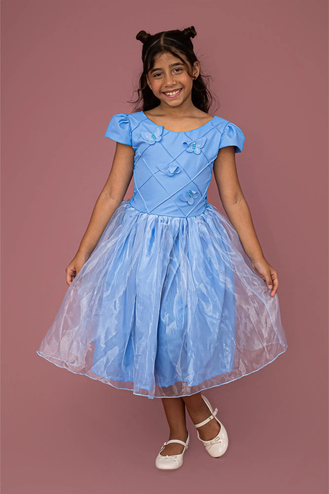 Vestido Borboleta Azul