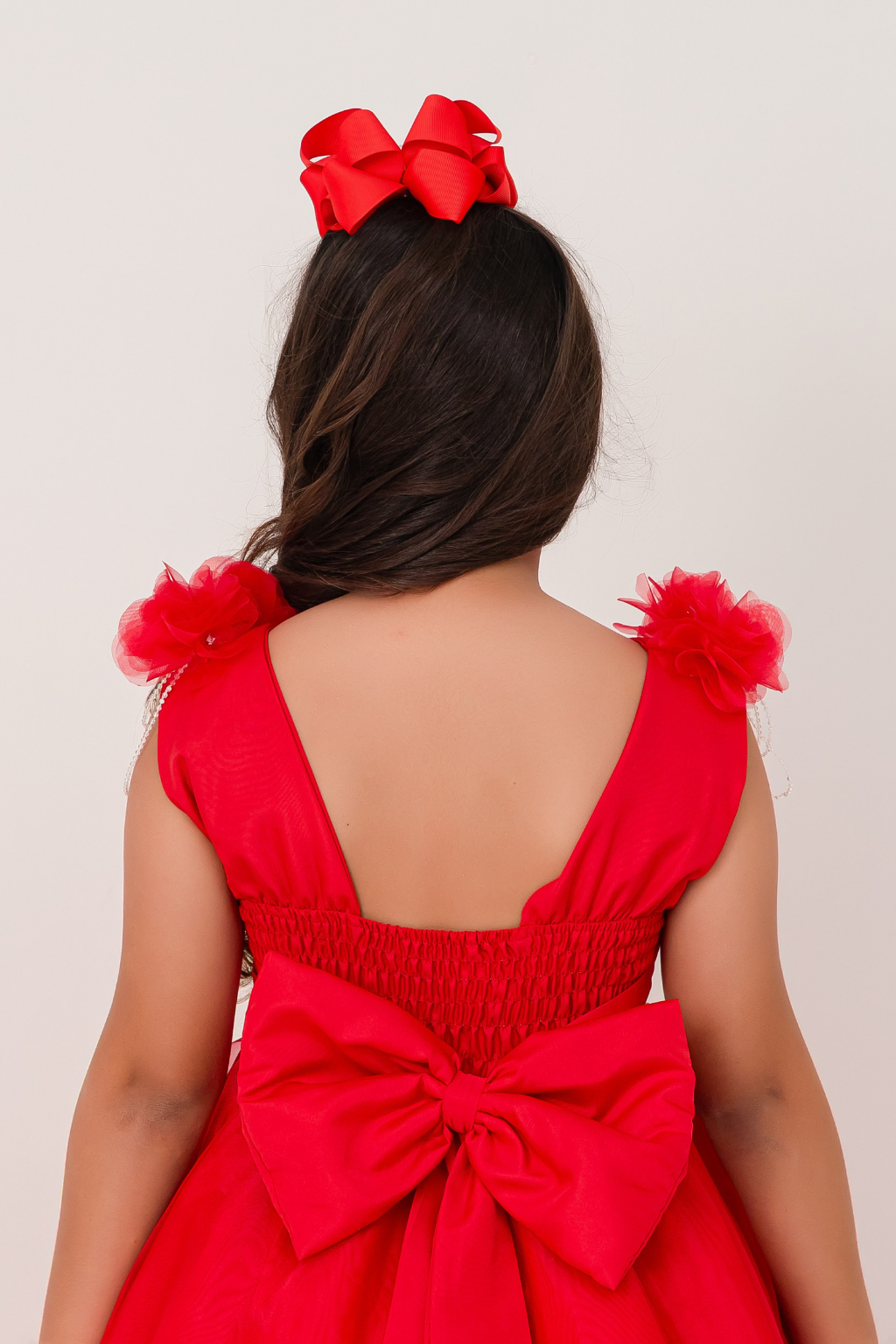 Vestido Longo Petalas Vermelho - Imagem 2