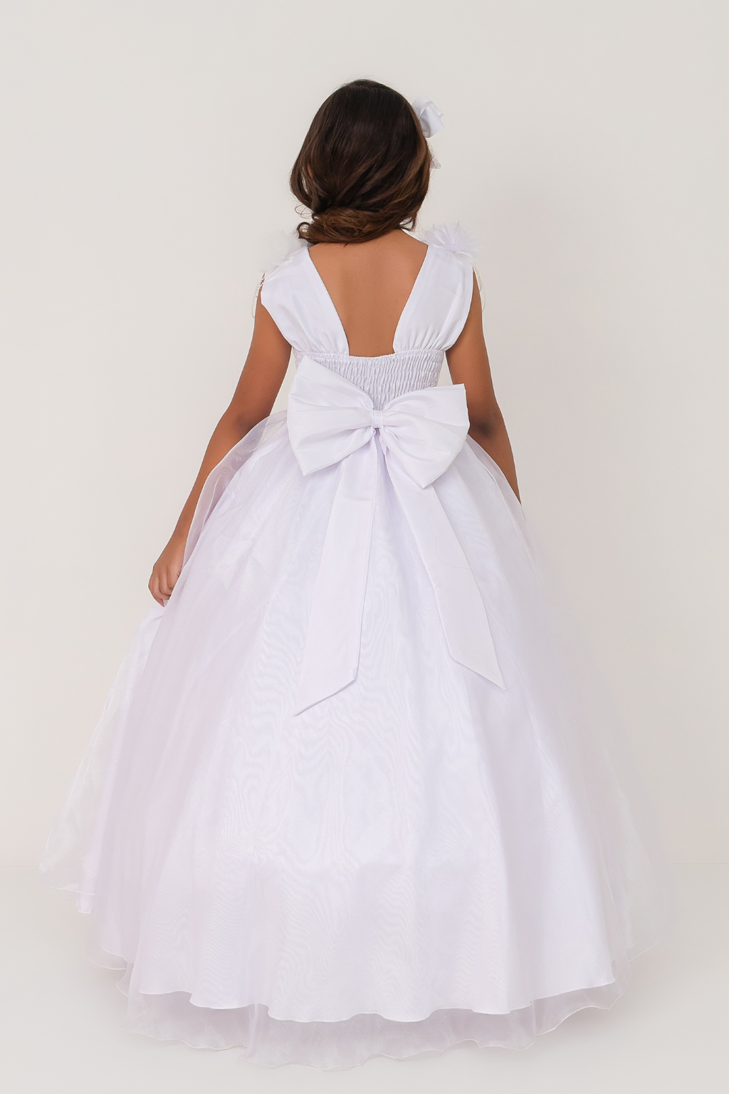 Vestido Longo Petalas Branco - Imagem 3