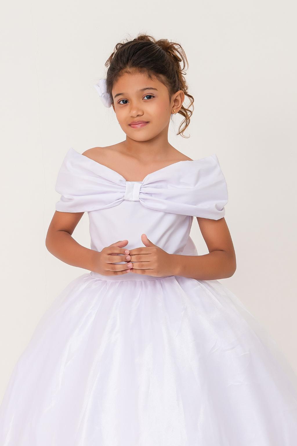 Vestido Longo Laço Real Branco - Imagem 2