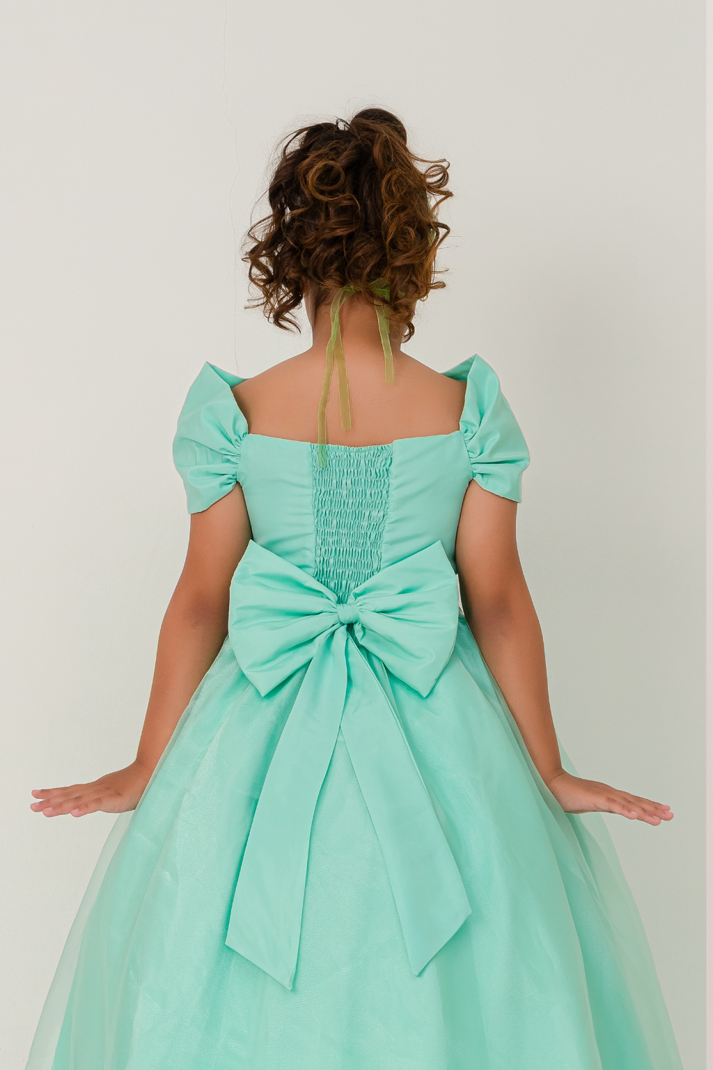 Vestido Longo Laço Real Verde Claro - Imagem 3