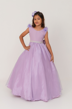 Vestido Longo Petalas Lilas