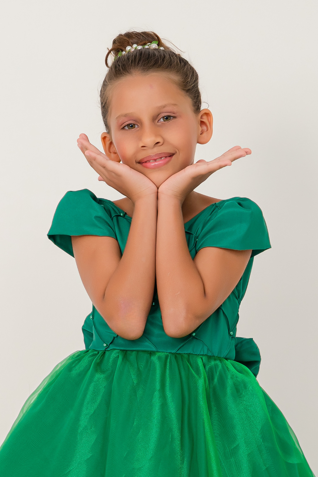 Vestido Longo Perolado Verde - Imagem 3