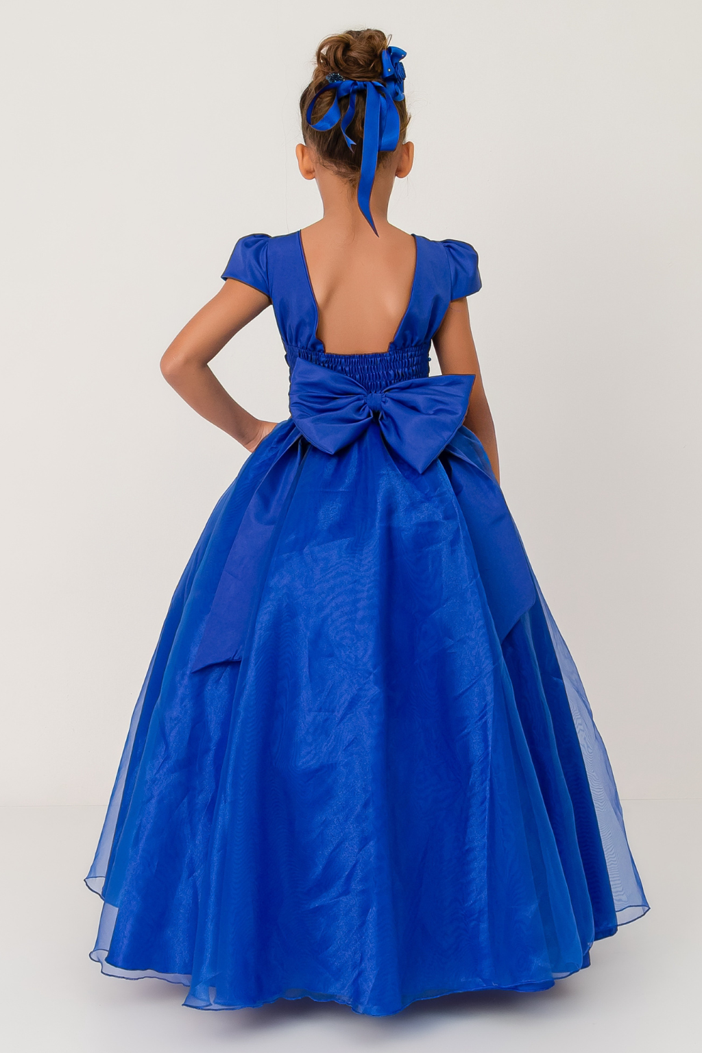 Vestido Longo Perolado Azul Royal - Imagem 3