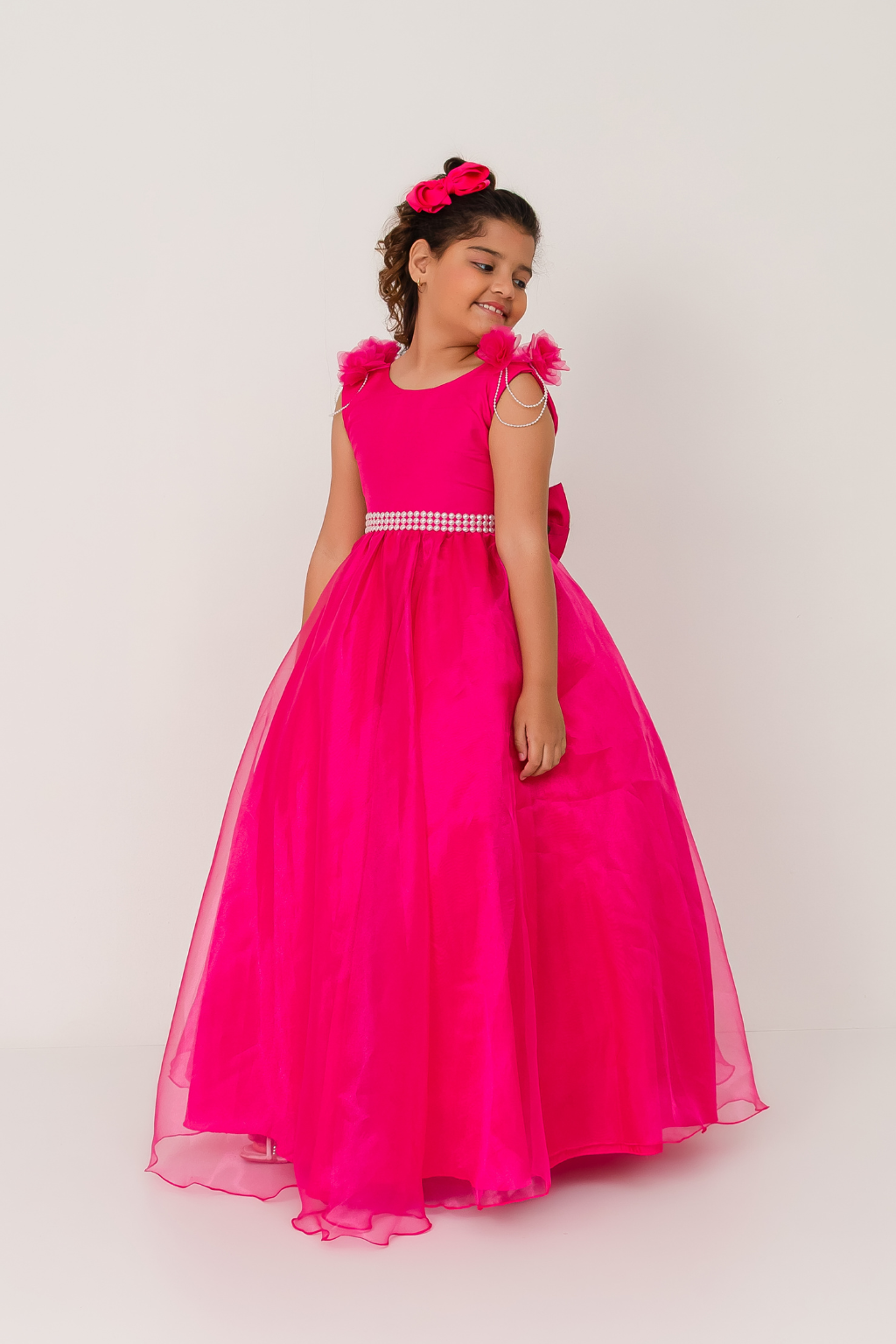 Vestido Longo Petalas Pink