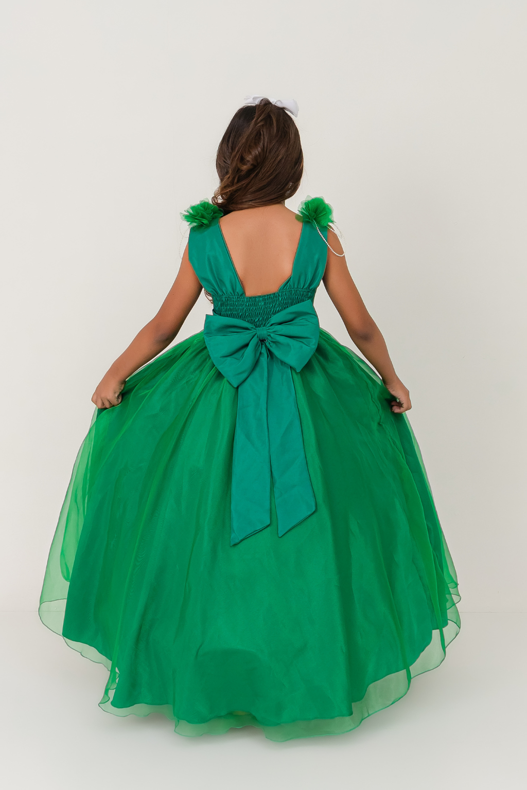 Vestido Longo Petalas Verde - Imagem 3