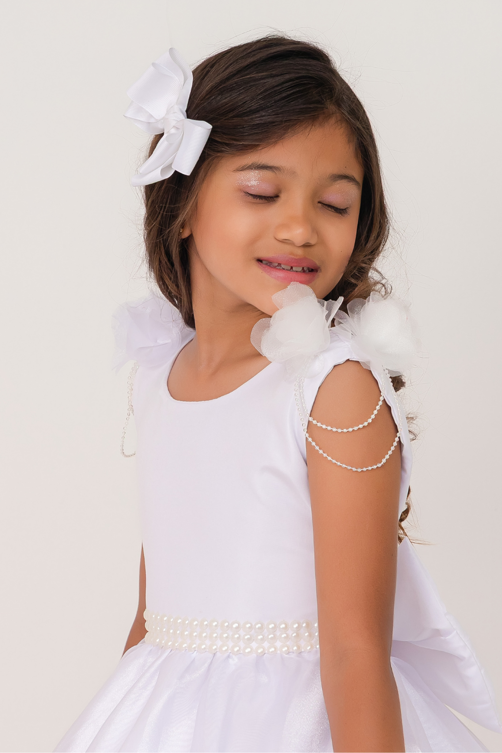 Vestido Longo Petalas Branco - Imagem 2