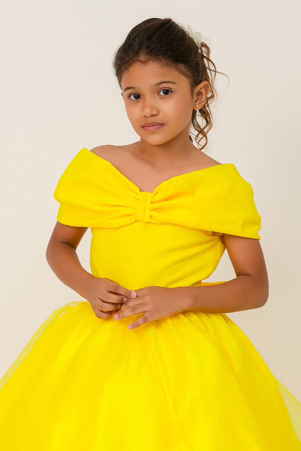 Vestido Longo Laço Real Amarelo - Imagem 3