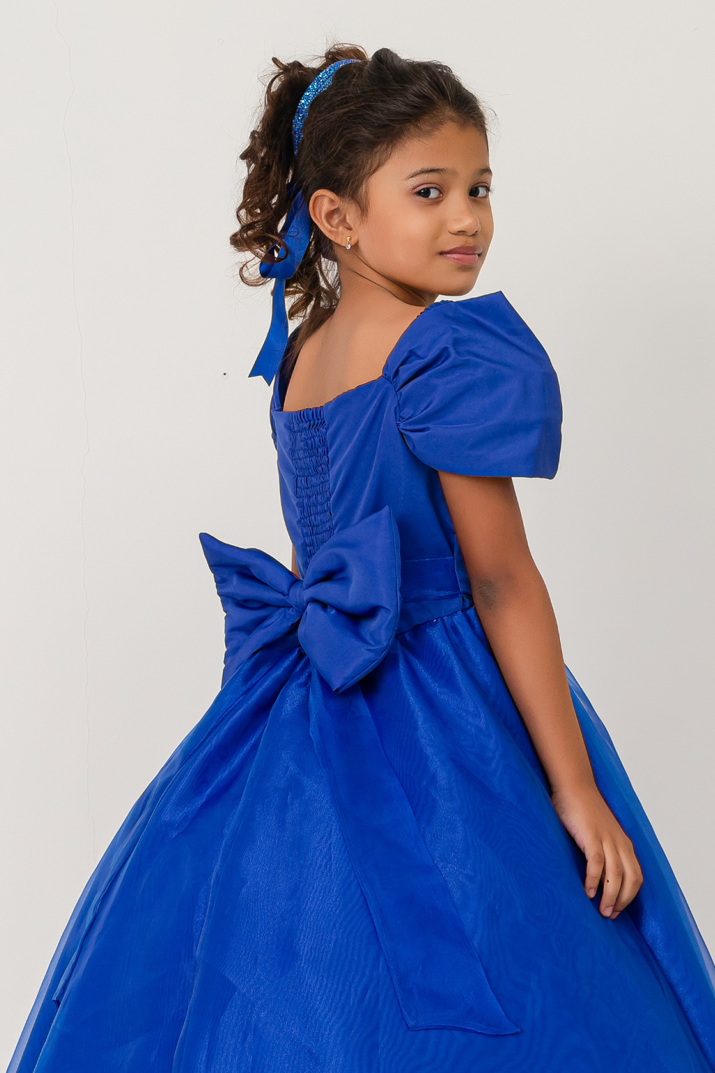 Vestido Longo Laço Real Azul Royal - Imagem 3