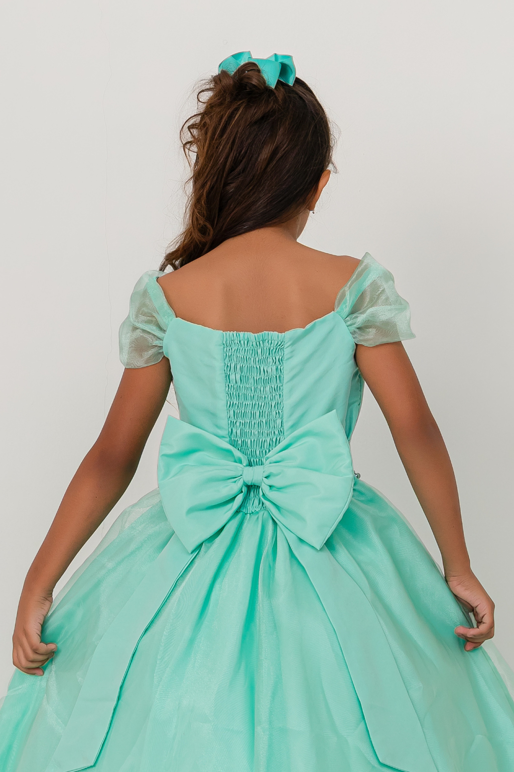 Vestido Longo Glamour Verde Claro - Imagem 3