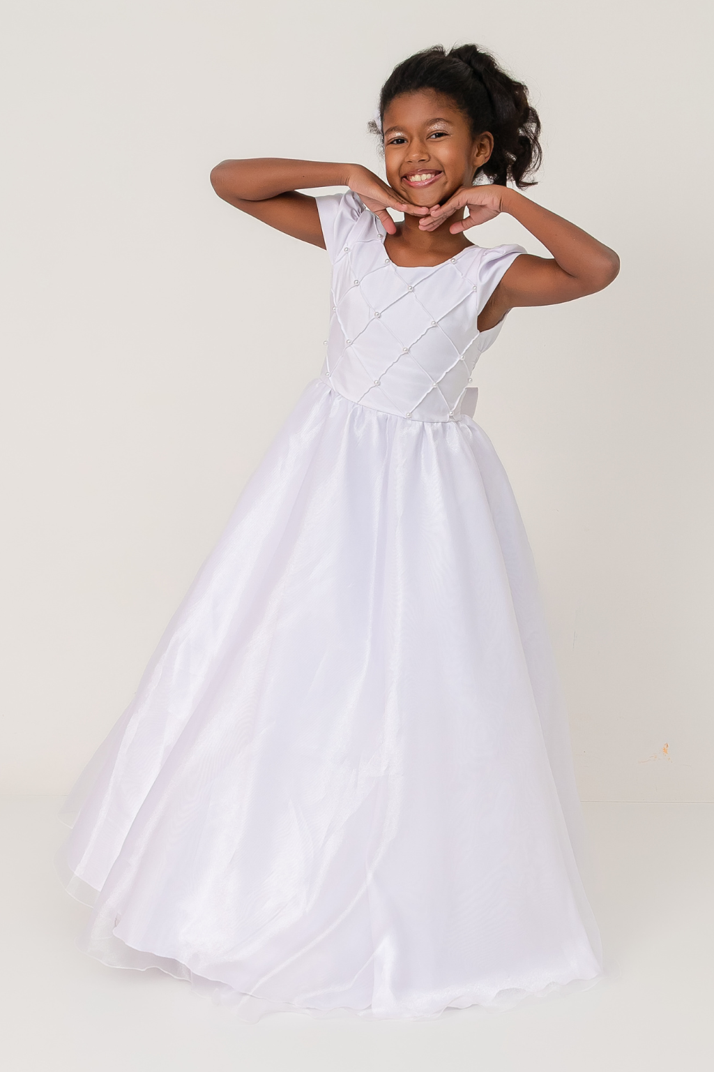 Vestido Longo Perolado Branco