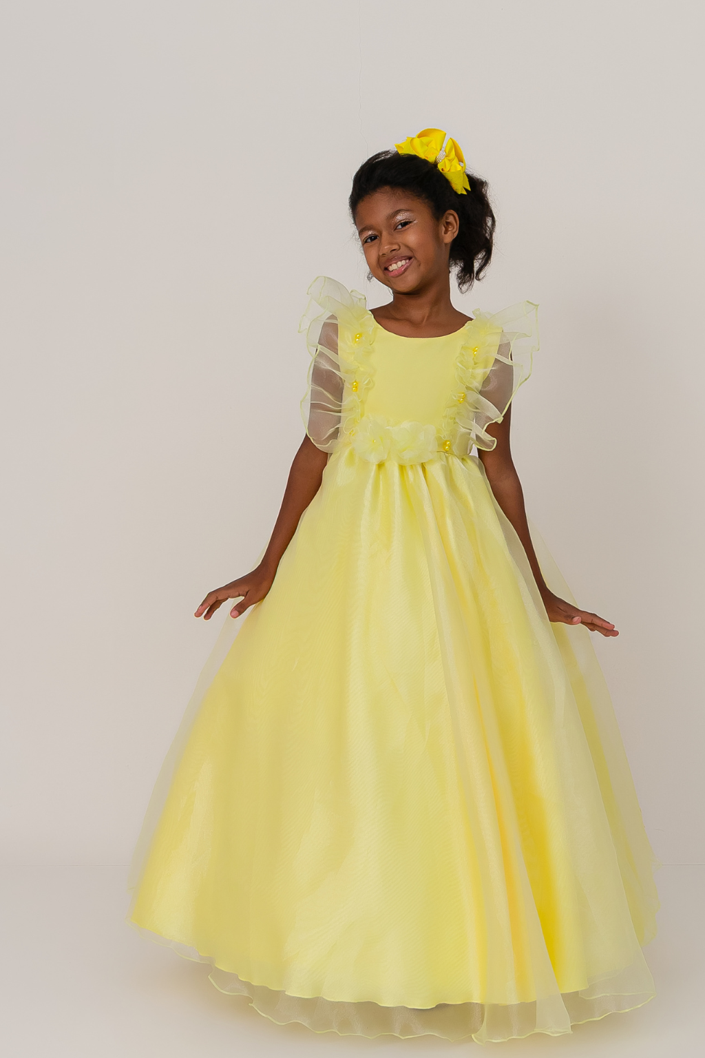 Vestido Longo FluFlu Amarelo Pastel