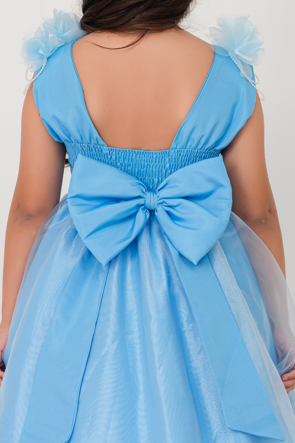 Vestido Longo Petalas Azul - Imagem 3