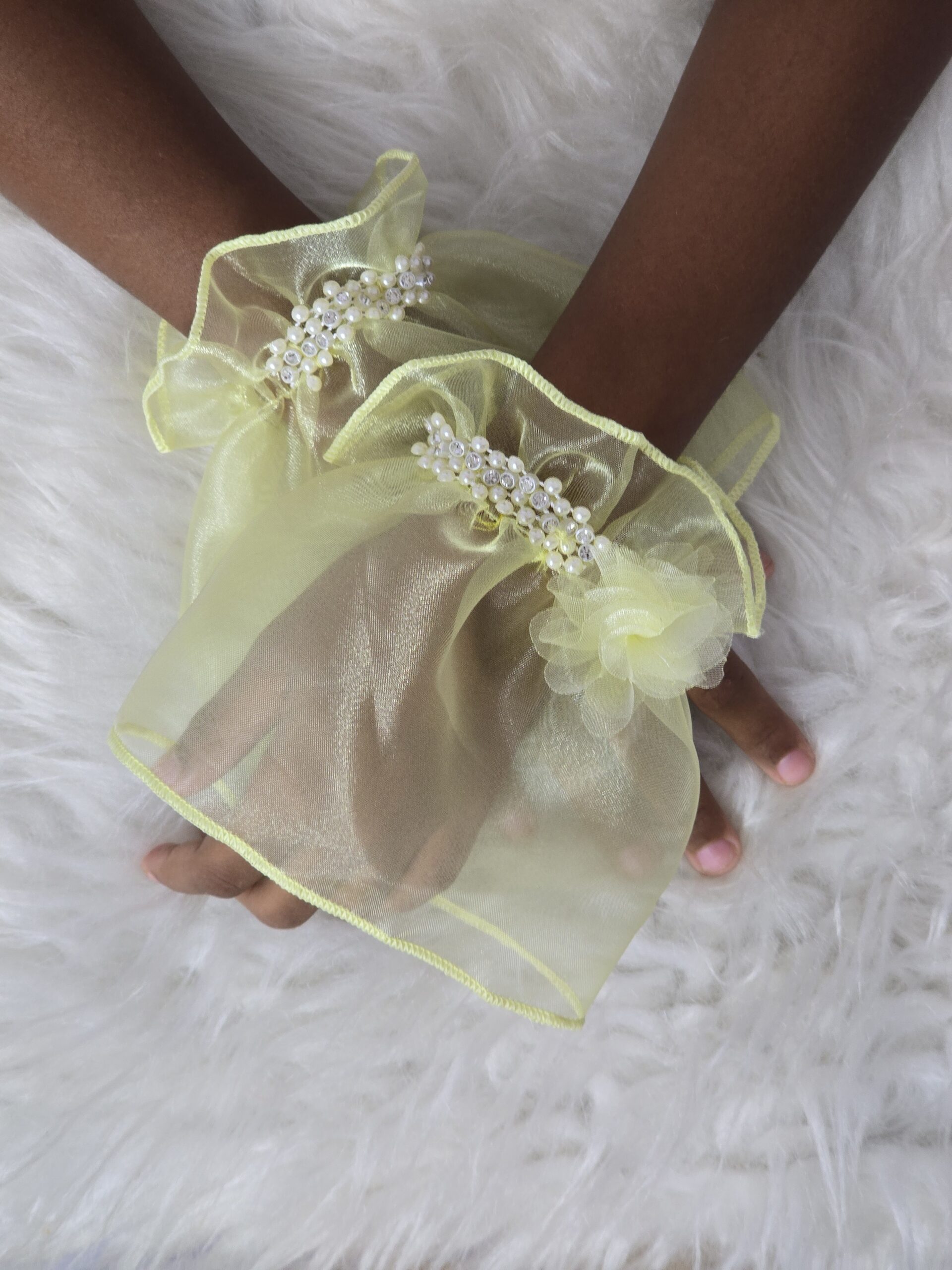 Luva Destacável Amarelo Pastel