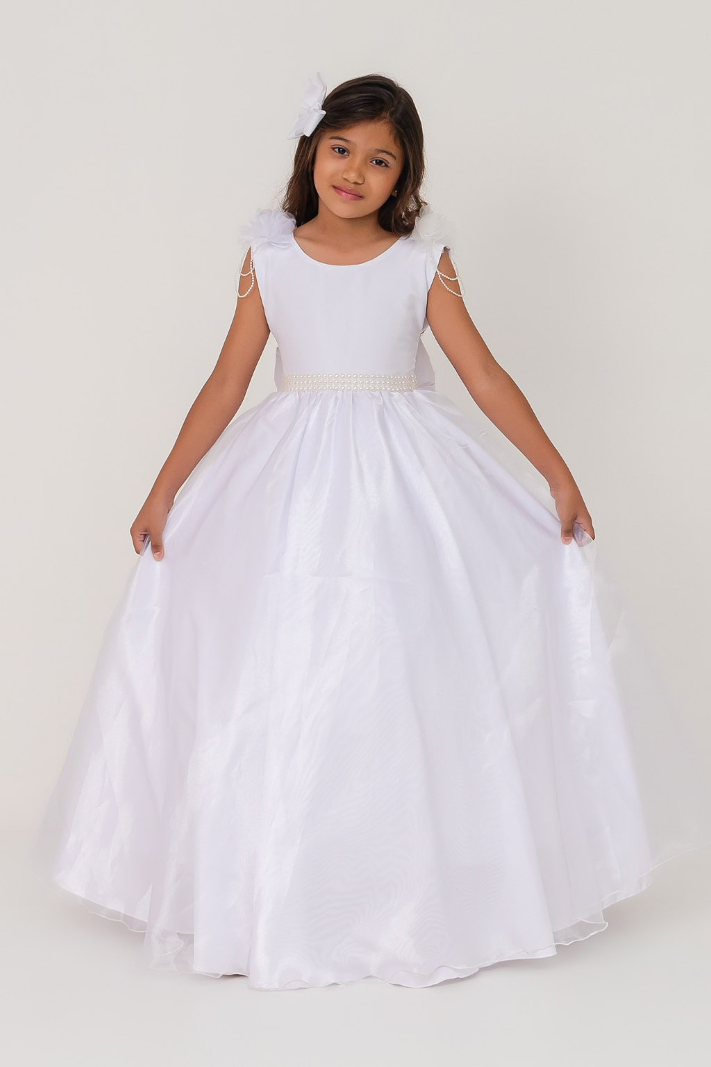 Vestido Longo Petalas Branco