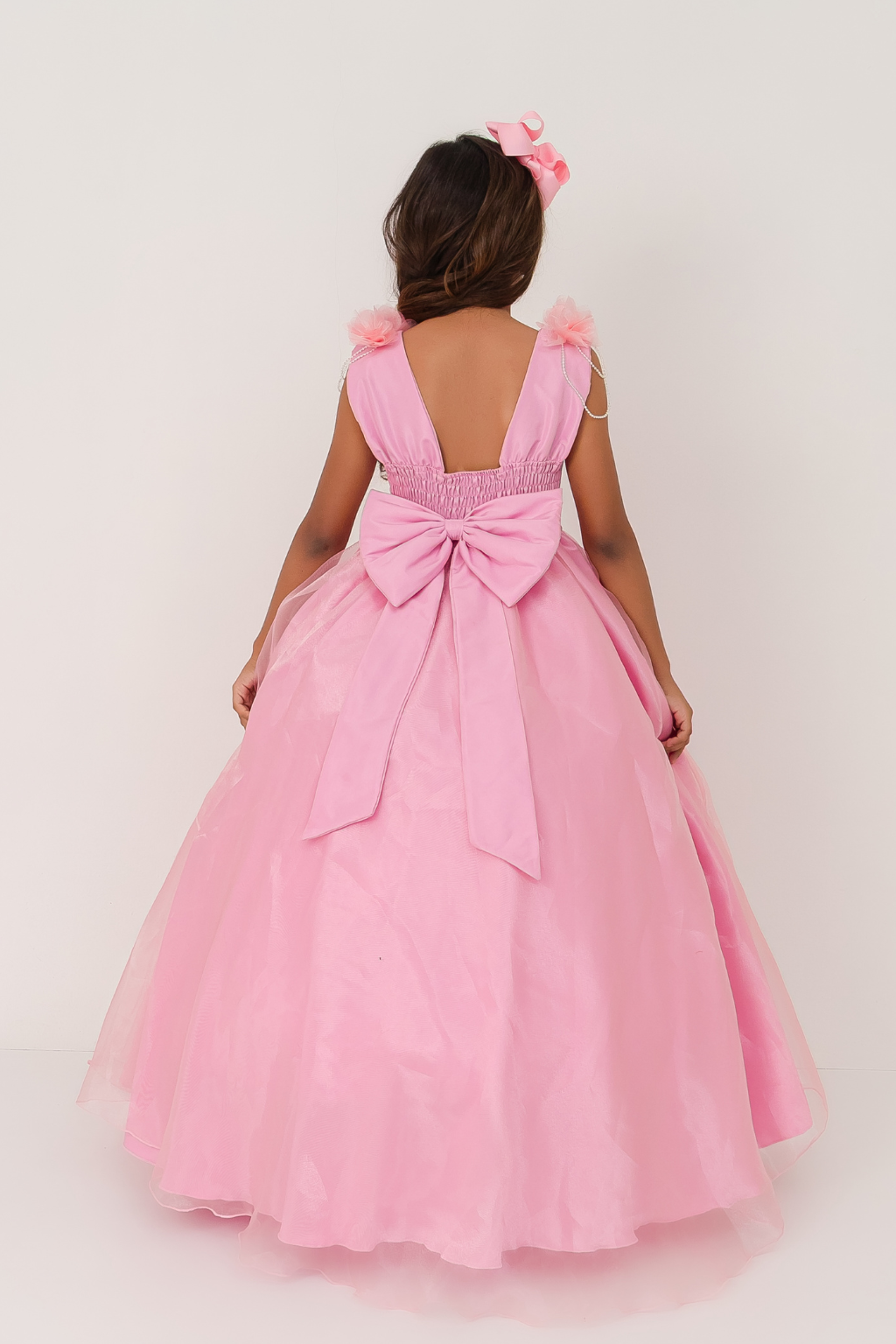 Vestido Longo Petalas Rosa - Imagem 3