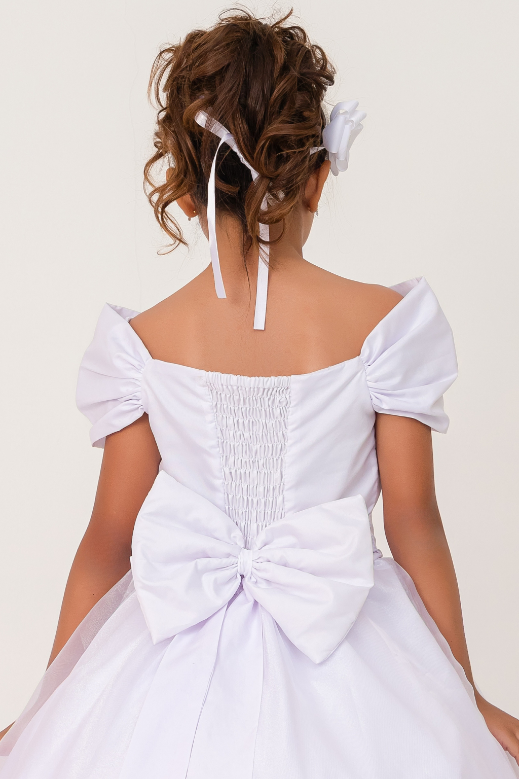 Vestido Longo Laço Real Branco - Imagem 4