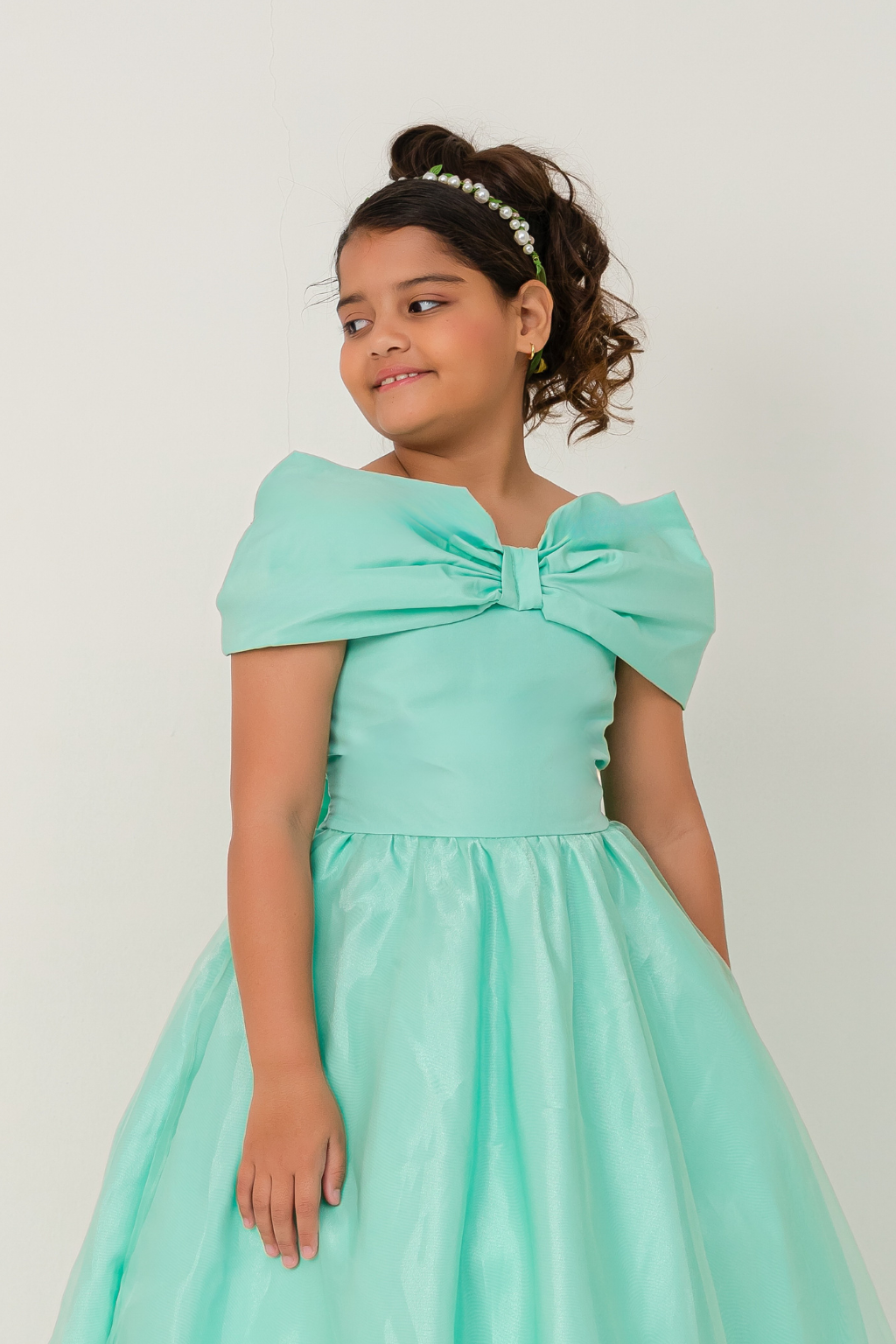 Vestido Longo Laço Real Verde Claro - Imagem 4