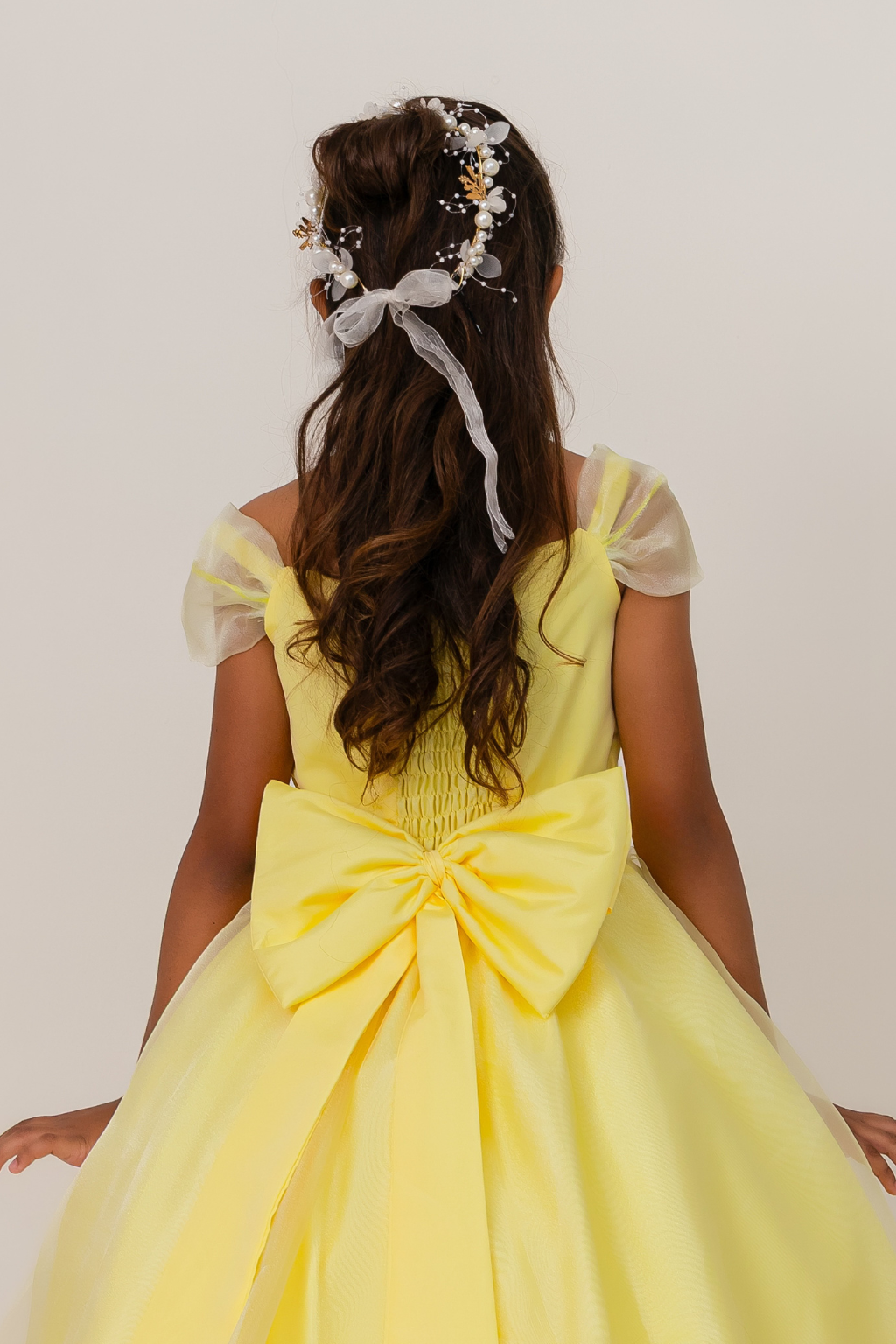 Vestido Longo Glamour Amarelo Pastel - Imagem 3