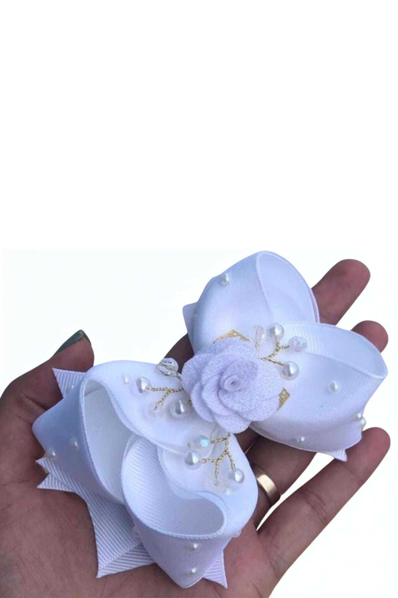 Laço Branco c/ perola