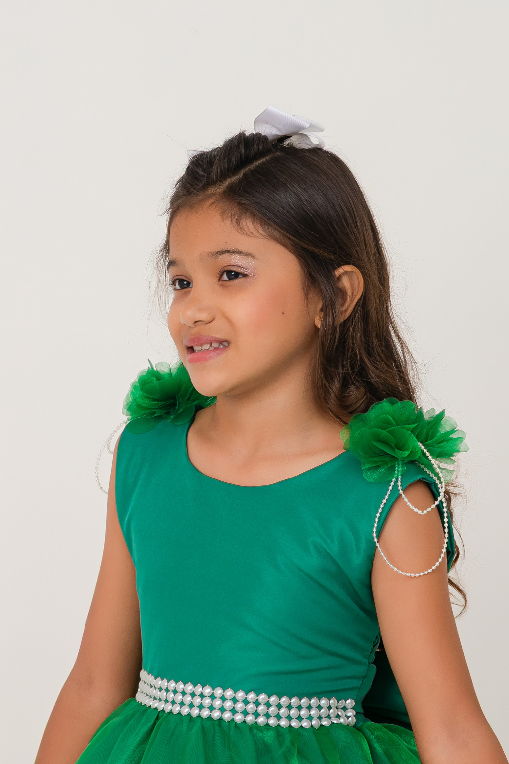 Vestido Longo Petalas Verde - Imagem 2