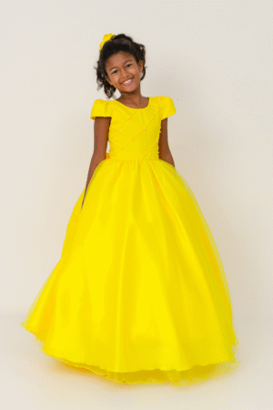 Vestido Longo Perolado Amarelo