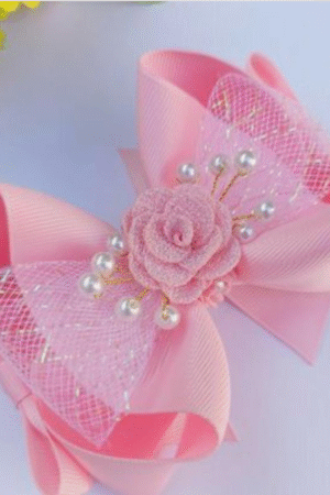 Laço Rosa c/ Perola