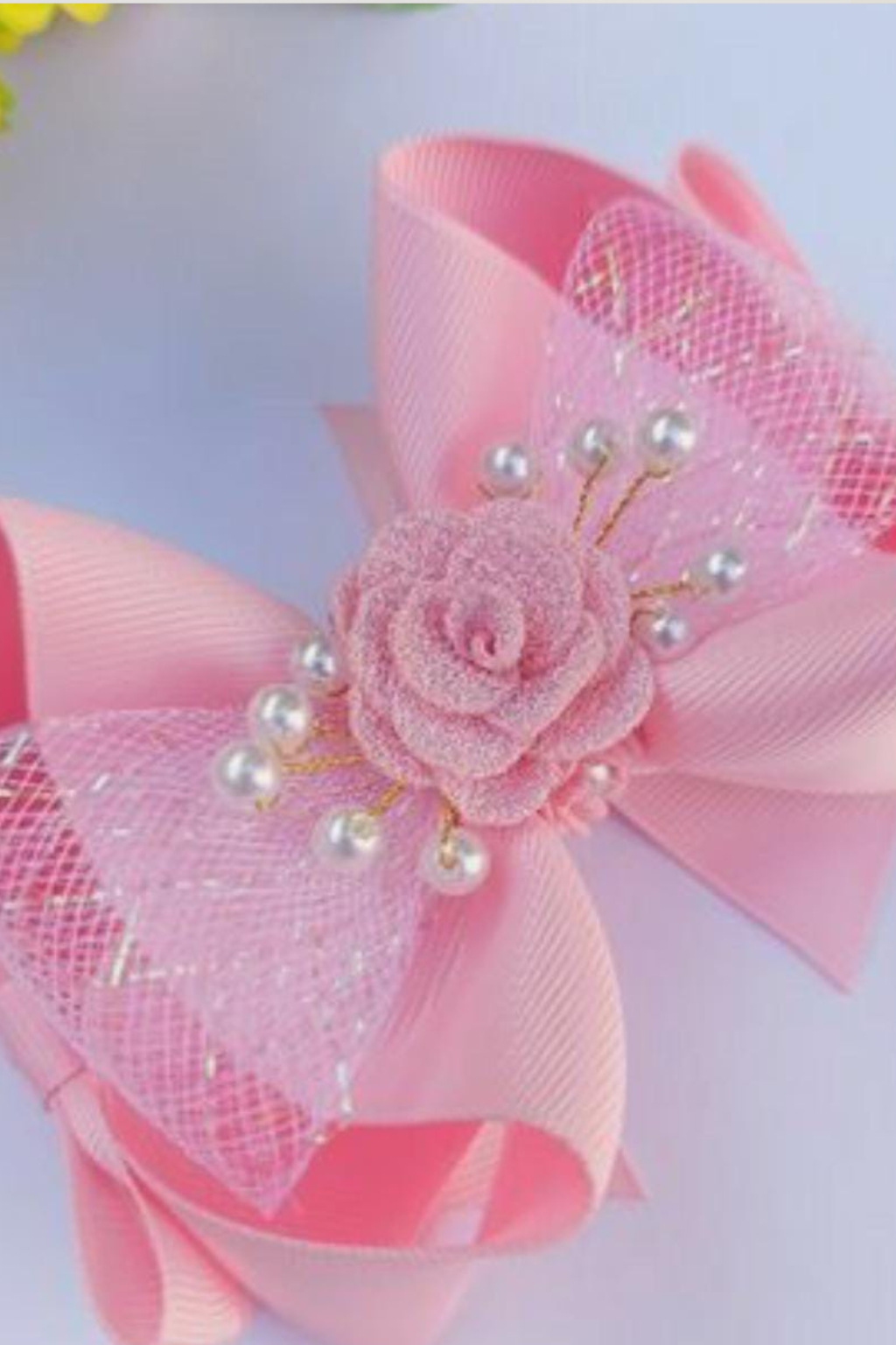 Laço Rosa c/ Perola