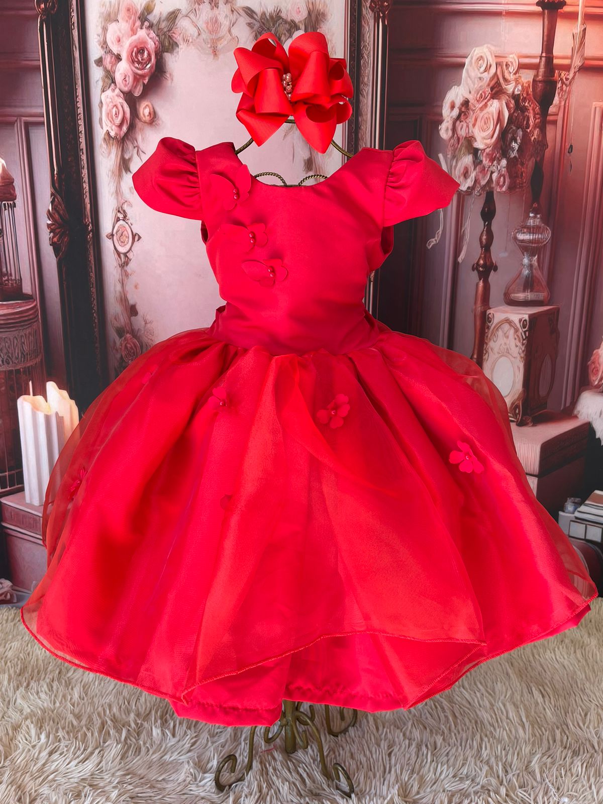 Vestido Jardim Vermelho