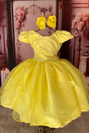 Vestido Jardim Amarelo Pastel