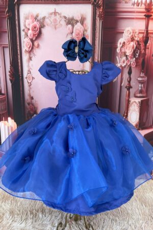 Vestido Jardim Azul Royal