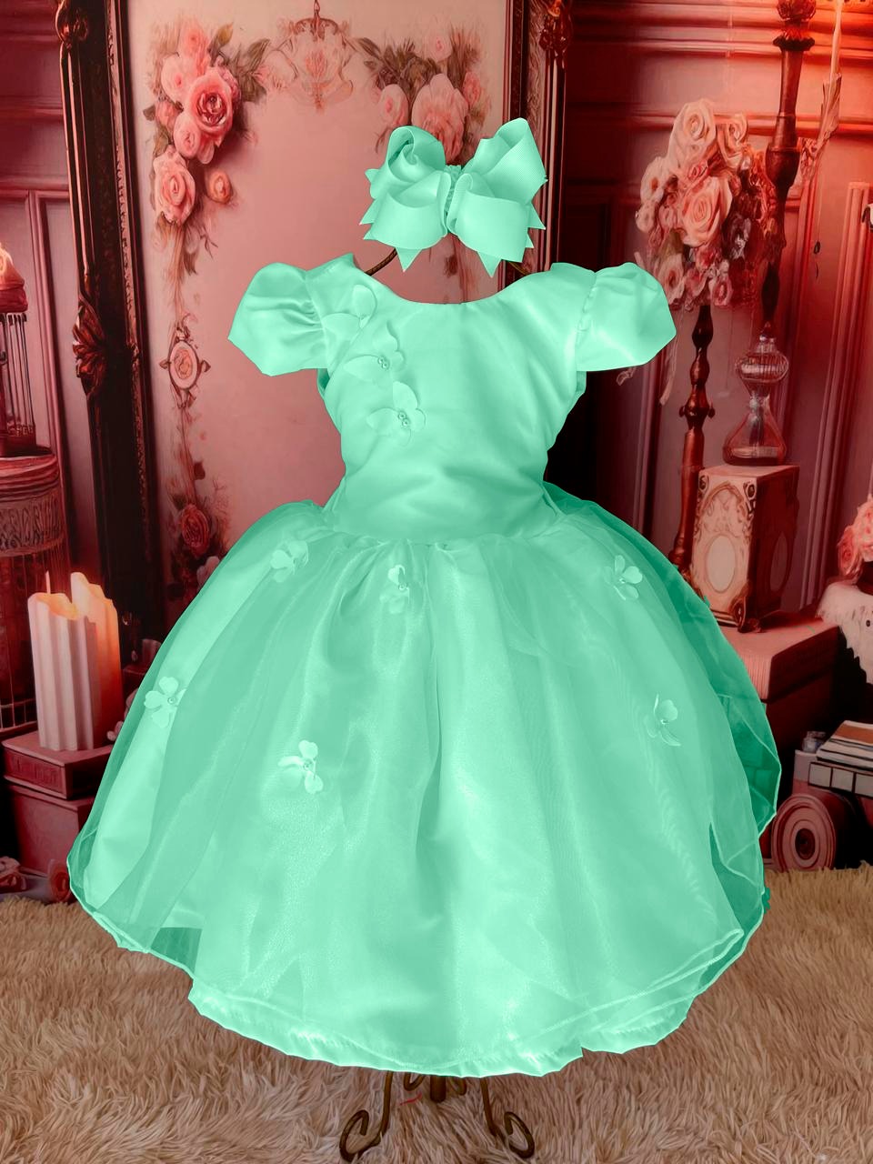 Vestido Jardim Verde Claro