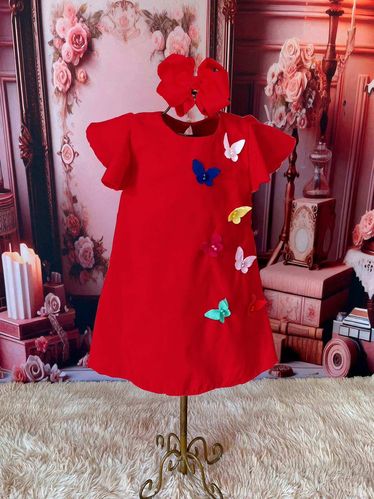 Bata Borboleta Vermelho