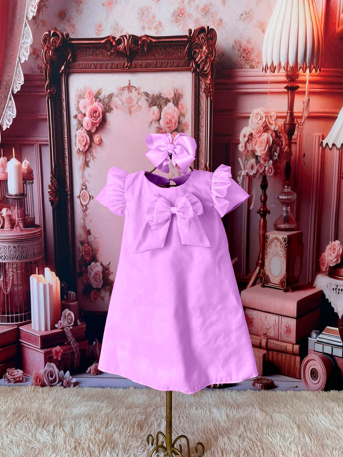 Bata Laço Tule Lilas