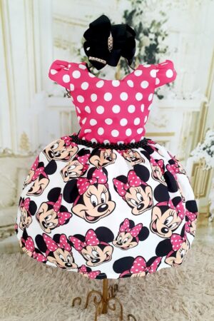 Vestido Cabeça Minnie Pink