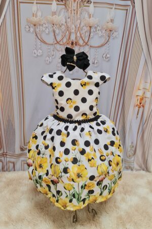 Vestido Poa Floral Amarelo