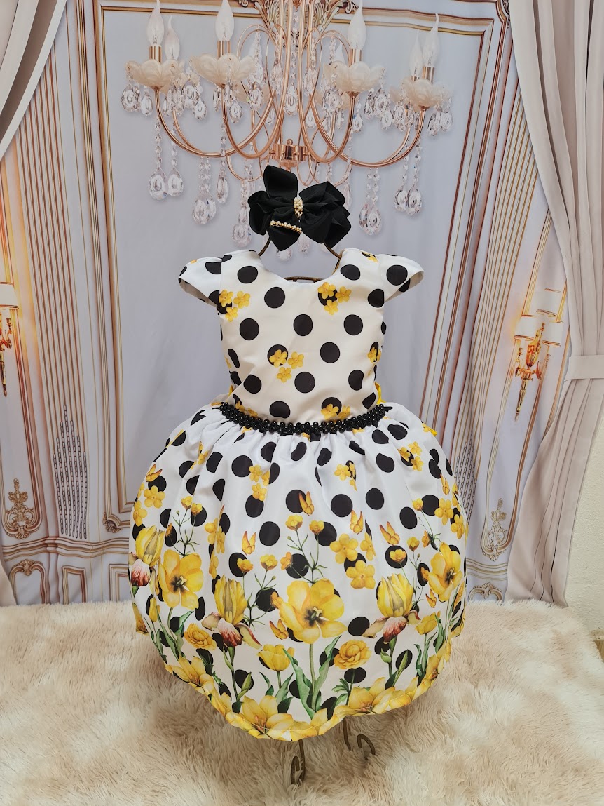 Vestido Poa Floral Amarelo
