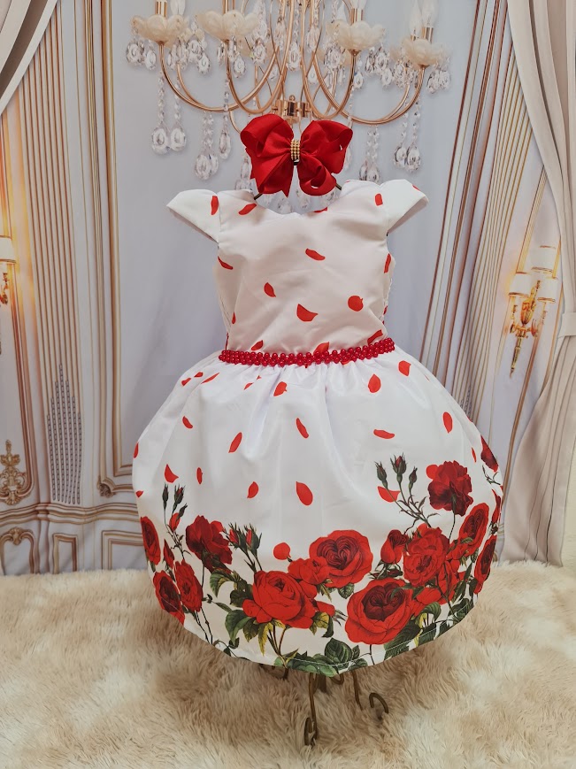 Vestido Petalas Vermelhas