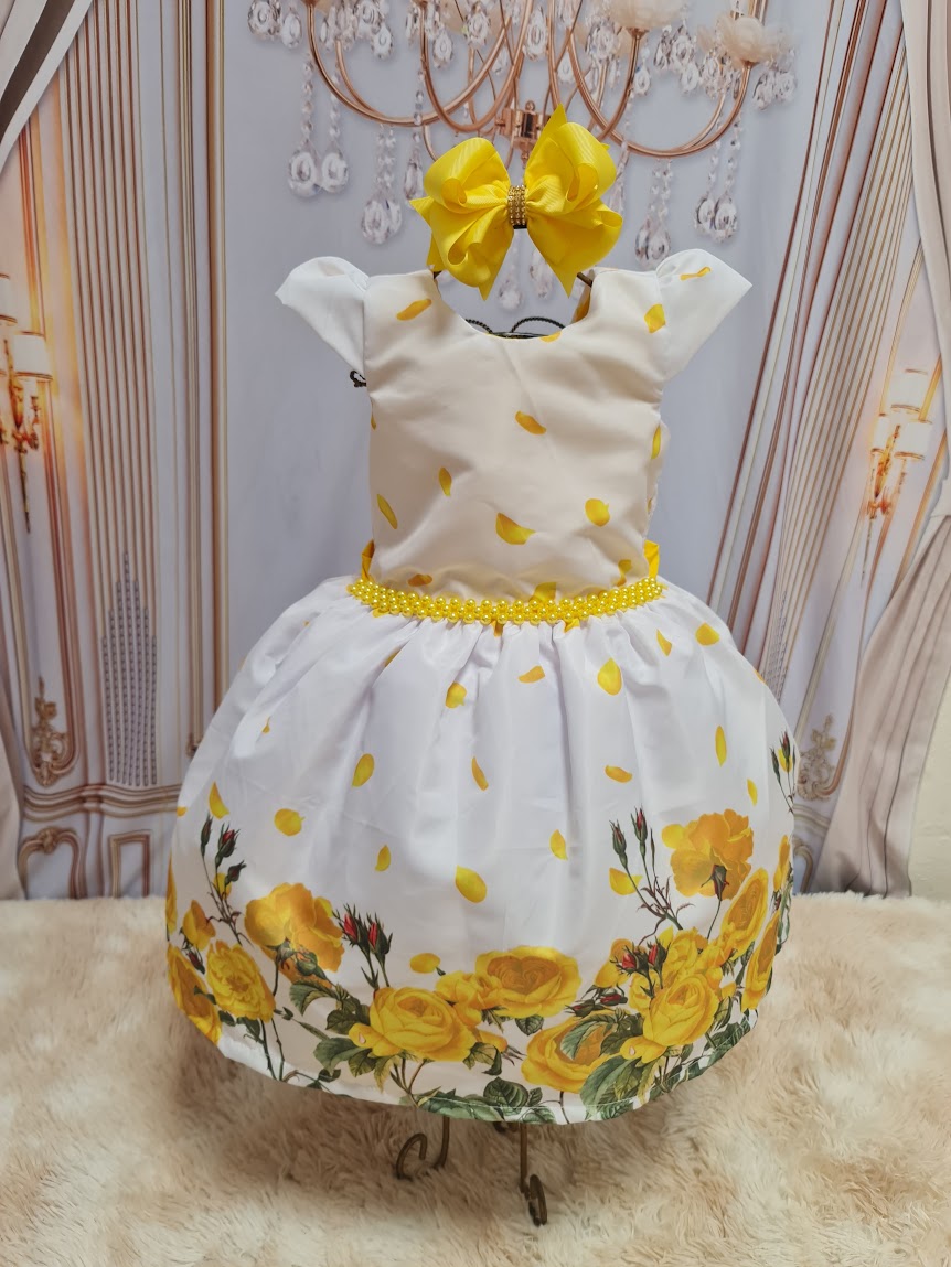 Vestido Petalas Amarelo