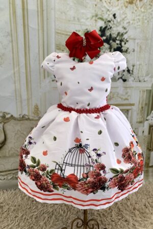 Vestido Gaiola Vermelha Luxo