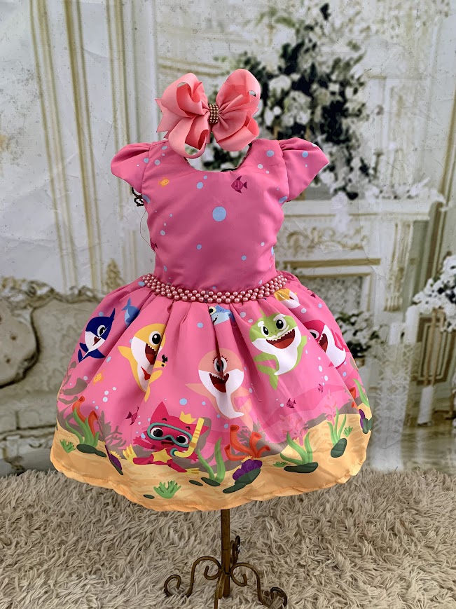 Vestido Baby Shark Rosa