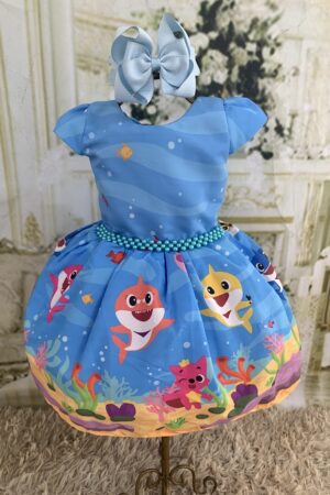 Vestido Baby Shark Azul