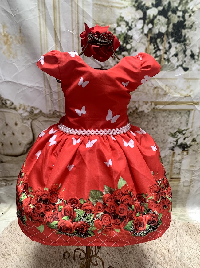 Vestido Rosas Vermelha