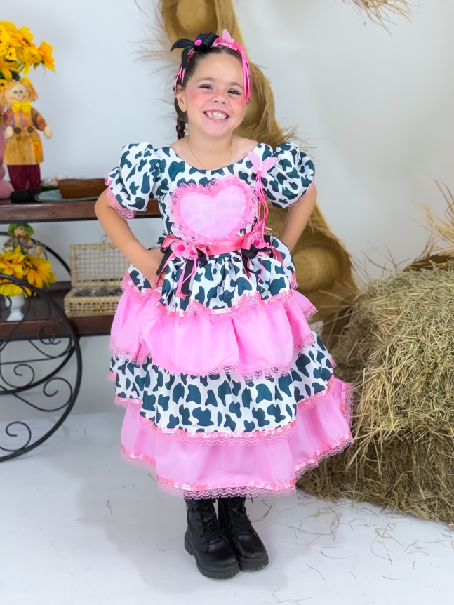 Vestido Explode Coração Vaquinha