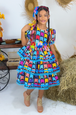 Vestido Pirulito Caipira - Bandeirinhas