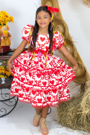 Vestido Pirulito Caipira - Laços Vermelho