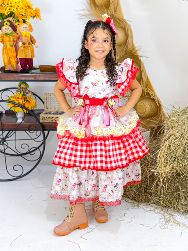 Vestido Pula Pipoquinha - Doces Divertidos