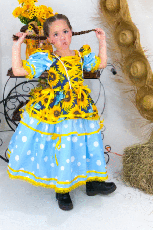 Vestido Trançadinho Poa - Girassol